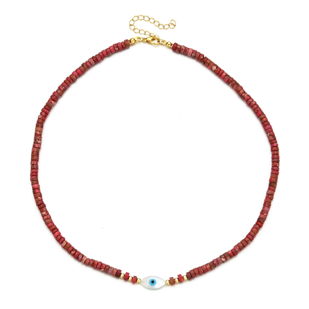 Endless Story Collar Jewelry Pendant Chain Evil Eye Charms Bohemia Necklace  Choker Birthday Gift Female Friends Ethnic