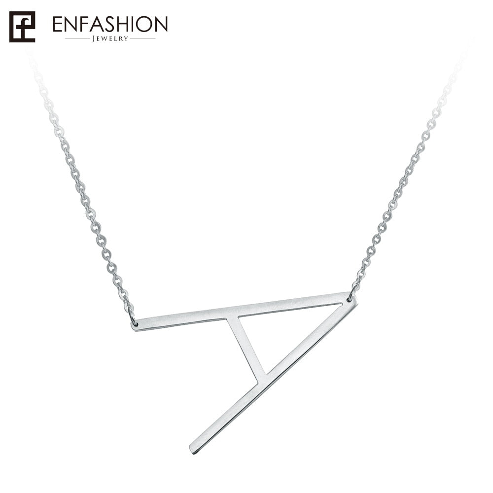 Letter Necklaces Pendants Alfabet Initial Necklace Stainless Steel Choker Necklace Women Jewelry Kolye Collier collare