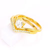 Engagement Double Love Heart Ring For Couples Men Women Wedding Rings Set Bijoux 24 k Pure Gold color Original Design