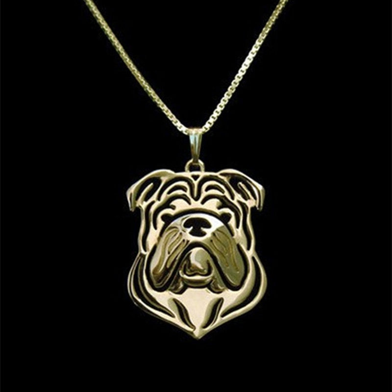 English British Necklaces pendants for women men girls silver/gold color long chain pet dog pendant necklace jewelry