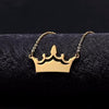Engraved Beautify Crown Necklace ultra-chic custom gift for her Pendant Stainless Steel Chain Jewelry Birthday Gift