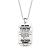 Engraved Black Stainless Steel Necklace To My Daughter Son Big Metal Tags Pendants Necklaces Love Gifts From Mom Dad