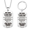 Engraved Black Stainless Steel Necklace To My Daughter Son Big Metal Tags Pendants Necklaces Love Gifts From Mom Dad