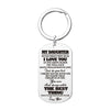 Engraved Black Stainless Steel Necklace To My Daughter Son Big Metal Tags Pendants Necklaces Love Gifts From Mom Dad