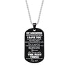 Engraved Black Stainless Steel Necklace To My Daughter Son Big Metal Tags Pendants Necklaces Love Gifts From Mom Dad