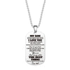 Engraved Black Stainless Steel Necklace To My Daughter Son Big Metal Tags Pendants Necklaces Love Gifts From Mom Dad