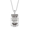 Engraved Black Stainless Steel Necklace To My Daughter Son Big Metal Tags Pendants Necklaces Love Gifts From Mom Dad