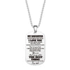 Engraved Black Stainless Steel Necklace To My Daughter Son Big Metal Tags Pendants Necklaces Love Gifts From Mom Dad