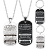 Engraved Black Stainless Steel Necklace To My Grandson Big Metal Tags Pendants Necklaces Love Gifts From Grandma Grandpa