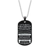 Engraved Black Stainless Steel Necklace To My Grandson Big Metal Tags Pendants Necklaces Love Gifts From Grandma Grandpa