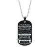 Engraved Black Stainless Steel Necklace To My Grandson Big Metal Tags Pendants Necklaces Love Gifts From Grandma Grandpa