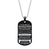 Engraved Black Stainless Steel Necklace To My Grandson Big Metal Tags Pendants Necklaces Love Gifts From Grandma Grandpa