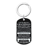 Engraved Black Stainless Steel Necklace To My Grandson Big Metal Tags Pendants Necklaces Love Gifts From Grandma Grandpa