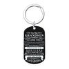 Engraved Black Stainless Steel Necklace To My Grandson Big Metal Tags Pendants Necklaces Love Gifts From Grandma Grandpa