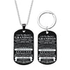 Engraved Black Stainless Steel Necklace To My Grandson Big Metal Tags Pendants Necklaces Love Gifts From Grandma Grandpa