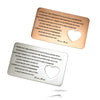 Engraved   Card For Wallet  I love You Mom Mother's Day Gift Stainless Steel  85*54MM