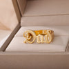 Engraved Dad Mom Rings for Women Goth Old English Font Gold Color Ring Stainless Steel Aesthetic Party Jewelry anillos