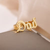 Engraved Dad Mom Rings for Women Goth Old English Font Gold Color Ring Stainless Steel Aesthetic Party Jewelry anillos