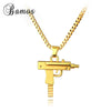 Engraved Hop For Gun Shape Uzi Pendant Fine Quality Necklace Chain Popular Fashion Jewelry for Women Men Best Gifts