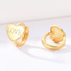 Real 18K Gold Earring Heart Jewelry Women Miss Girls Gift Party Female LOVE Clip Earrings Solid Hot Sale New Good Trendy
