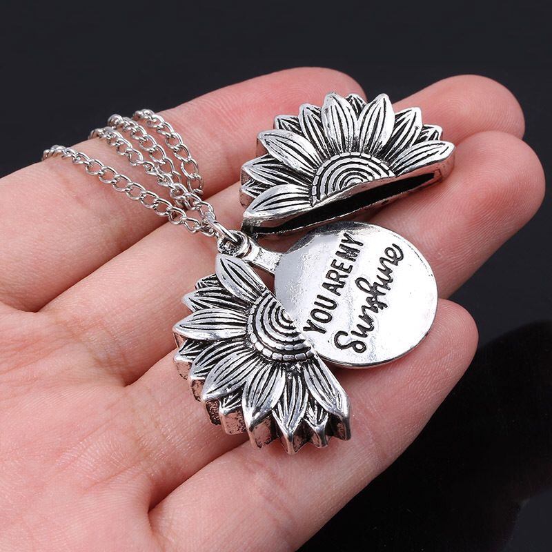 Eres mi sol Flor de collar para las mujeres colgante abierto COLLAR COLGANTE con girasol