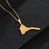 Eritrea Map & Flag Pendant and Thin Necklaces for Women/Girl Silver Color/Gold Stainless steel African Eritrean Party Jewelry