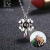 EthShine Custom Projection Photo Necklace Personalized Pet Photo Pendant Projection Chain Women Memorial Christmas Jewelry Gifts