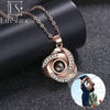 EthShine Custom Projection Photo Necklace Personalized Pet Photo Pendant Projection Chain Women Memorial Christmas Jewelry Gifts