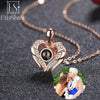 EthShine Custom Projection Photo Necklace Personalized Pet Photo Pendant Projection Chain Women Memorial Christmas Jewelry Gifts