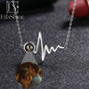 EthShine Custom Projection Photo Necklace Personalized Pet Photo Pendant Projection Chain Women Memorial Christmas Jewelry Gifts