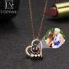 EthShine Custom Projection Photo Necklace Personalized Pet Photo Pendant Projection Chain Women Memorial Christmas Jewelry Gifts