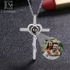 EthShine Custom Projection Photo Necklace Personalized Pet Photo Pendant Projection Chain Women Memorial Christmas Jewelry Gifts