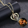EthShine Custom Projection Photo Necklace Personalized Pet Photo Pendant Projection Chain Women Memorial Christmas Jewelry Gifts