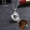 EthShine Custom Projection Photo Necklace Personalized Pet Photo Pendant Projection Chain Women Memorial Christmas Jewelry Gifts