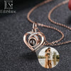 EthShine Custom Projection Photo Necklace Personalized Pet Photo Pendant Projection Chain Women Memorial Christmas Jewelry Gifts