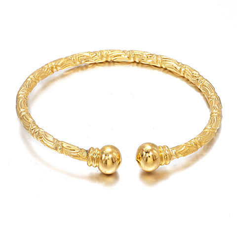 Christmas Gift Small Bangle for Girls/Baby Gold Color Charm Beads Bracelet Small Bell/Heart Jewelry Child Party Gifts B65