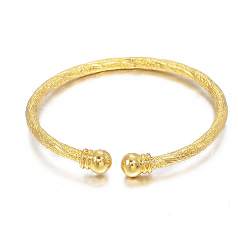 Christmas Gift Small Bangle for Girls/Baby Gold Color Charm Beads Bracelet Small Bell/Heart Jewelry Child Party Gifts B65