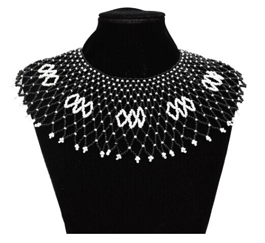 Ethnic African Boho Multicolor Beaded Pendant & Necklaces For Women Statement Collar Necklace Egypt Tribal Jewelry Handmade