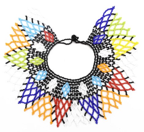 Ethnic African Boho Multicolor Beaded Pendant & Necklaces For Women Statement Collar Necklace Egypt Tribal Jewelry Handmade
