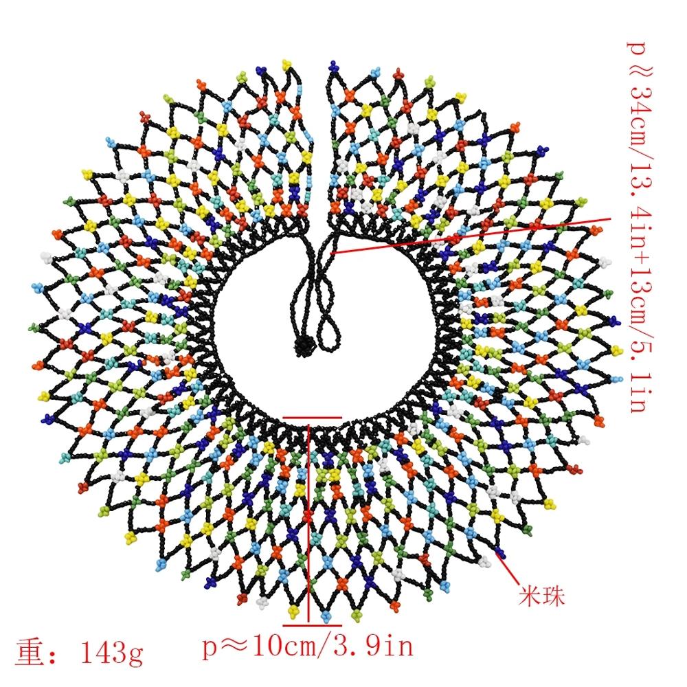 Ethnic African Boho Multicolor Beaded Pendant & Necklaces For Women Statement Collar Necklace Egypt Tribal Jewelry Handmade