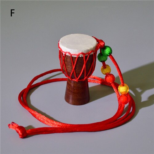 Ethnic African Drum Pendant Necklace Classic Mini Tambourine Kids Necklace Jewelry Gifts Decoration