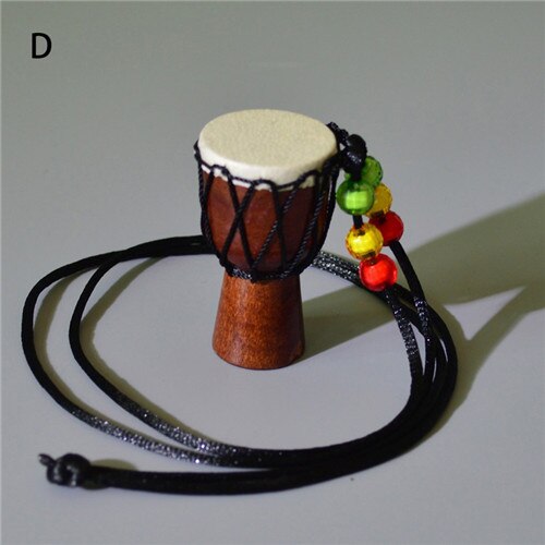 Ethnic African Drum Pendant Necklace Classic Mini Tambourine Kids Necklace Jewelry Gifts Decoration