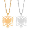 Ethnic Albania Flag Double Headed Eagle Pendant Necklace Choker Women Stainless Steel Gold Color Eagle Pendant Hip hop Jewelry