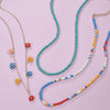 Ethnic Bead Necklace for Women Girl Multi-layers Colorful Flower Pendant Holiday Beach Choker Necklace M3072