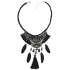 Ethnic Bohemian Rope Leather Necklace Feather Cotton Fringed Tassel Necklace Gypsy Tribal collier femme Party Jewelry Gift
