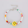 Ethnic Colorful Rice Bead Necklace Bohemian Smiley Women's Neck Chain Cute Handmade Beads Bracelet Christmas Gift Girl