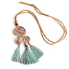 Ethnic Cotton Thread Tassel Necklace Bohemian Round Twist Pendant Beautiful Original Gifts For Women Aesthetic Clothes