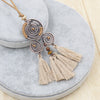 Ethnic Cotton Thread Tassel Necklace Bohemian Round Twist Pendant Beautiful Original Gifts For Women Aesthetic Clothes
