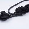 Ethnic Flowers Statement Necklace Women Black Fabric Flower Handmade Pendant Necklace Body Jewelry Aesthetic Clothes Accessories