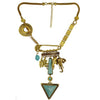 Ethnic Gypsy Elephant Head Necklace Jewelry Turkey Vintage Resin Triangle Pendant Choker Maxi Boho Bib Statement Necklaces Women